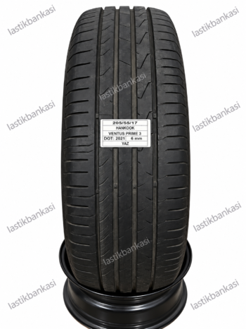 Hankook 205/55R17 Ventus Prime 3  2. El Yaz Lastiği (2021) – 6 mm